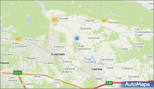 mapa Długa Szlachecka, Długa Szlachecka na mapie Targeo